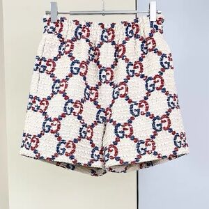 🚩steal Authentic Gucci Crochet Shorts with Red and Blue Accents